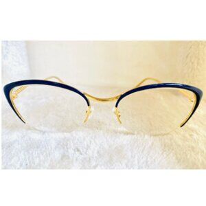 Boucheron 53mm Cat Eye Optical Frames - BC0106O - Gold/Black